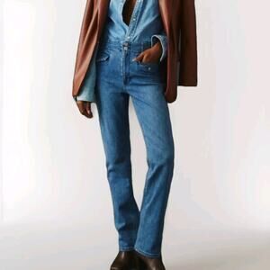 Anthropologie x Maeve High-Rise Front Flap Pockets Straight Jeans 27